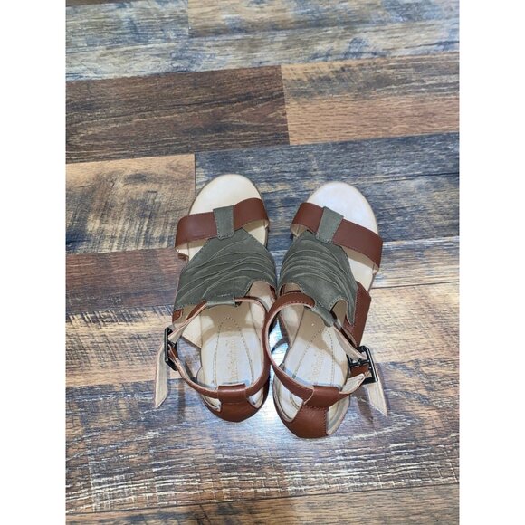 Women's Timberland Cherrybrook Ankle Strap Sandal Olive Full Grain Leather - Picture 2 of 4